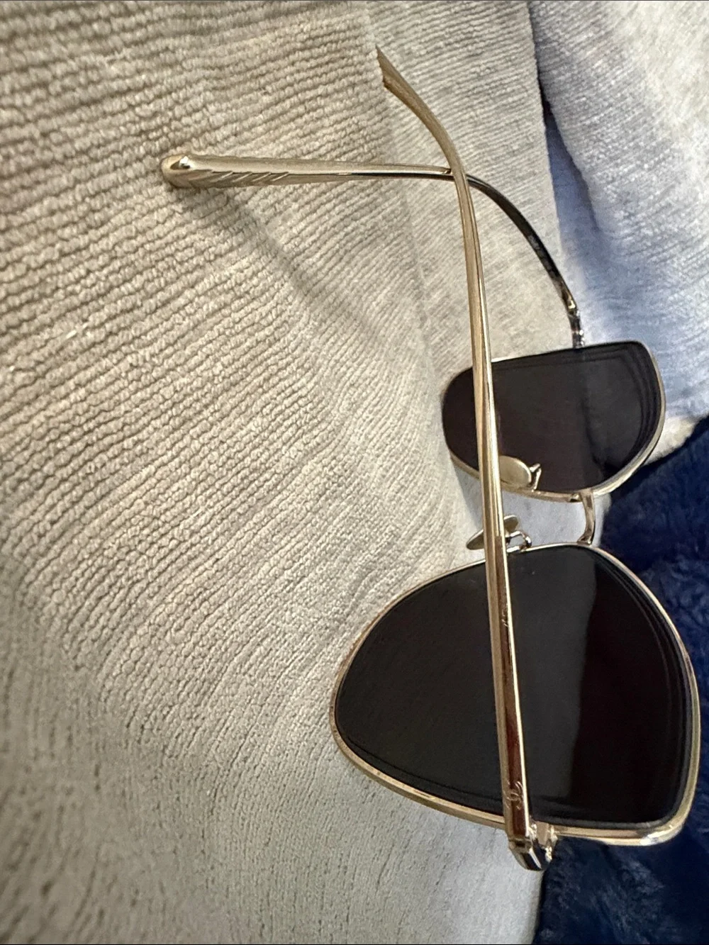 CHANEL Gold Frame Black Lens Butterfly Sunglasses- like new. No scratches